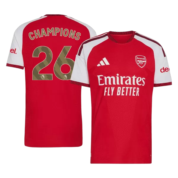 CHAMPIONS #26 Player Version Arsenal Premier League Champions Home Soccer Jersey 2026/27 Red - thejerseys