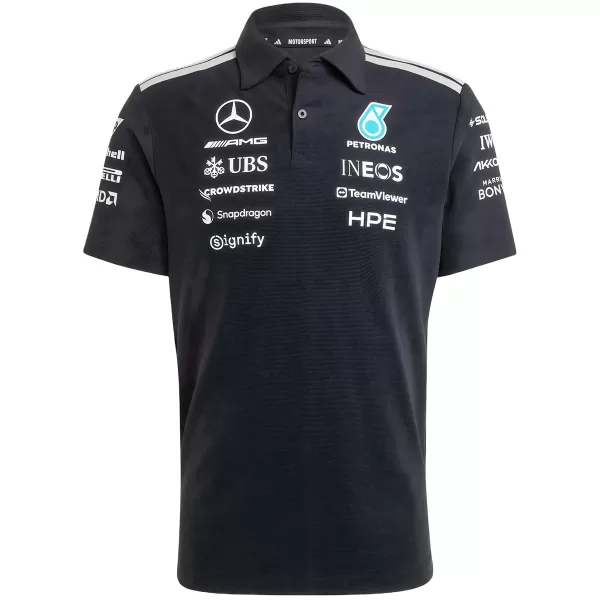 Mercedes AMG Petronas F1 Black Team Polo Shirt 2026 - thejerseys
