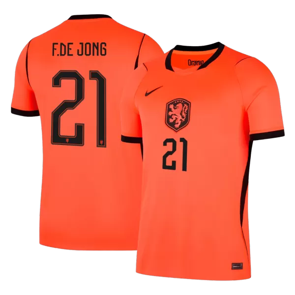 F.DE JONG #21 Netherlands Home Soccer Jersey World Cup 2026 Orange - thejerseys