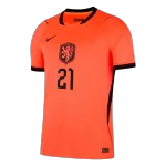 F.DE JONG #21 Netherlands Home Soccer Jersey World Cup 2026 Orange - thejerseys