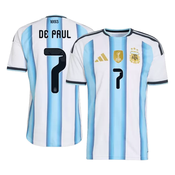 DE PAUL #7 Player Version Argentina Home Soccer Jersey World Cup 2026 Blue&White - thejerseys