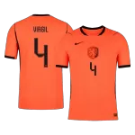 VIRGIL #4 Player Version Netherlands Home Soccer Jersey World Cup 2026 Orange - thejerseys