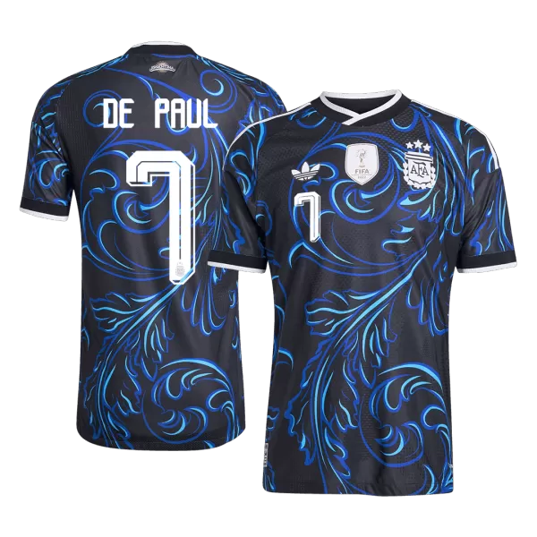 DE PAUL #7 Player Version Argentina Away Soccer Jersey World Cup 2026 Black - thejerseys