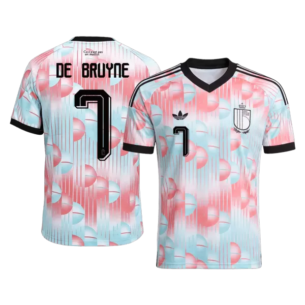 DE BRUYNE #7 Belgium Away Soccer Jersey World Cup 2026 Blue&Pink - thejerseys