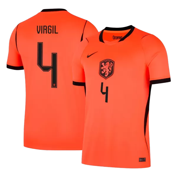 VIRGIL #4 Netherlands Home Soccer Jersey World Cup 2026 Orange - thejerseys