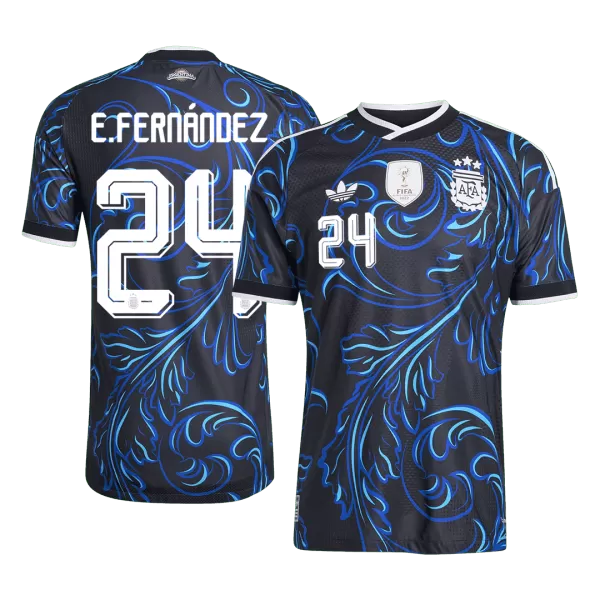 E. FERNÁNDEZ #24 Player Version Argentina Away Soccer Jersey World Cup 2026 Black - thejerseys