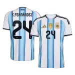 E. FERNÁNDEZ #24 Argentina Home Soccer Jersey World Cup 2026 Blue&White - thejerseys