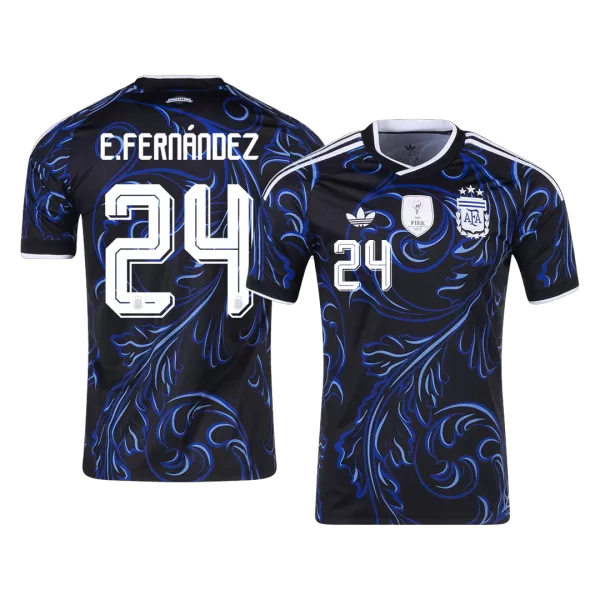 E. FERNÁNDEZ #24 Argentina Away Soccer Jersey World Cup 2026 Black - thejerseys