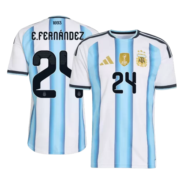 E. FERNÁNDEZ #24 Player Version Argentina Home Soccer Jersey World Cup 2026 Blue&White - thejerseys