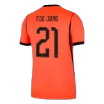 F.DE JONG #21 Netherlands Home Soccer Jersey World Cup 2026 Orange - thejerseys
