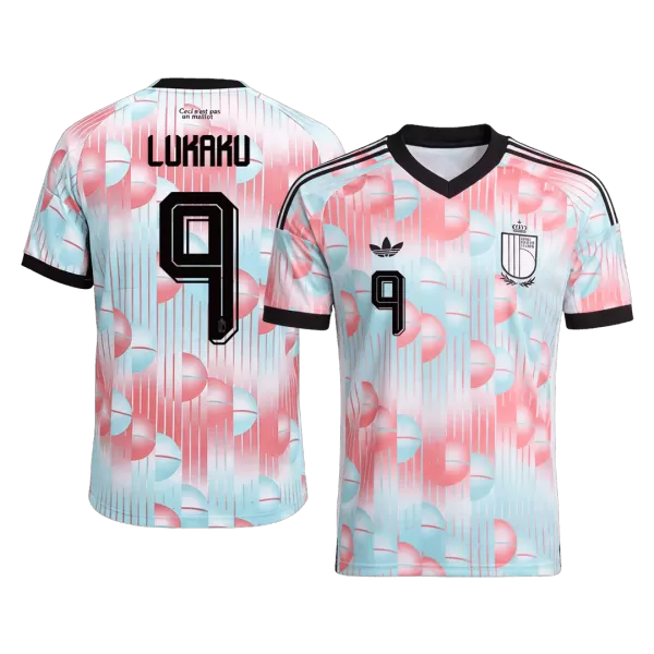 LUKAKU #9 Belgium Away Soccer Jersey World Cup 2026 Blue&Pink - thejerseys