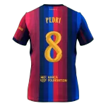 PEDRI #8 Men Fan 26/27 Barcelona Home Soccer Jersey Short Sleeve Blue&Garnet - UCL - thejerseys