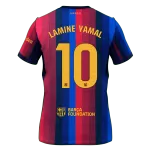 LAMINE YAMAL #10 Men Fan 26/27 Barcelona Home Soccer Jersey Short Sleeve Blue&Garnet - thejerseys