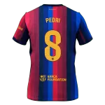 PEDRI #8 Men Fan 26/27 Barcelona Home Soccer Jersey Short Sleeve Blue&Garnet - thejerseys