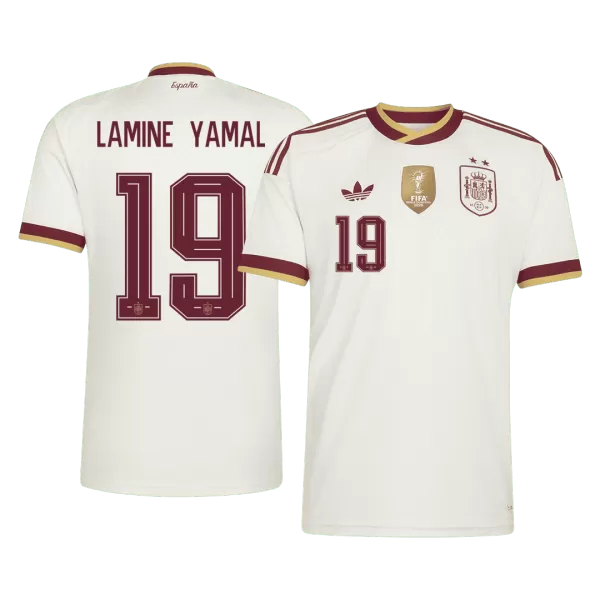 LAMINE YAMAL #19 Spain Champion Edition Away Soccer Jersey World Cup 2026 White - thejerseys