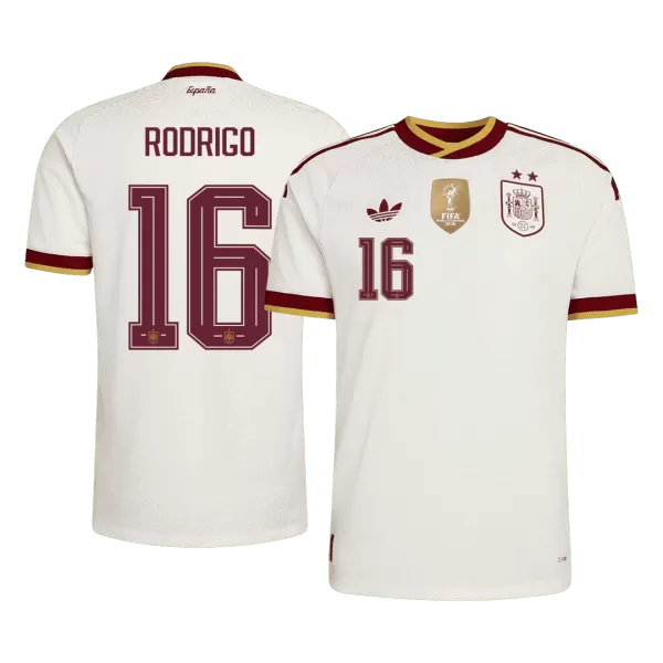 RODRIGO #16 Player Version Spain Champion Edition Away Soccer Jersey World Cup 2026 White - thejerseys