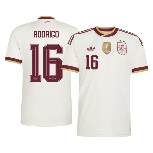 RODRIGO #16 Spain Champion Edition Away Soccer Jersey World Cup 2026 White - thejerseys