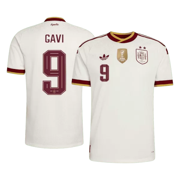GAVI #9 Player Version Spain Champion Edition Away Soccer Jersey World Cup 2026 White - thejerseys