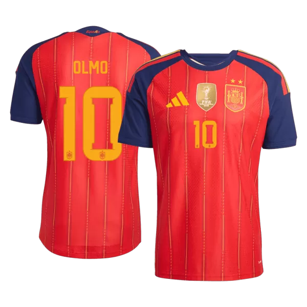 OLMO #10 Player Version Spain Champion Edition Home Soccer Jersey World Cup 2026 Red - thejerseys