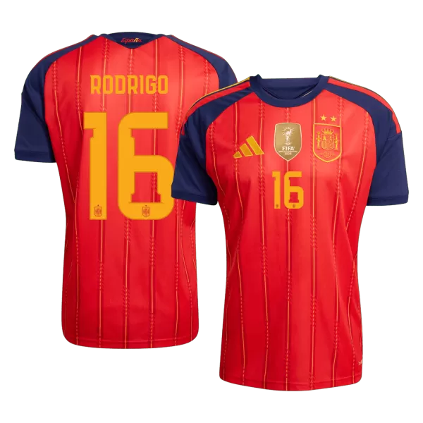 RODRIGO #16 Player Version Spain Champion Edition Home Soccer Jersey World Cup 2026 Red - thejerseys