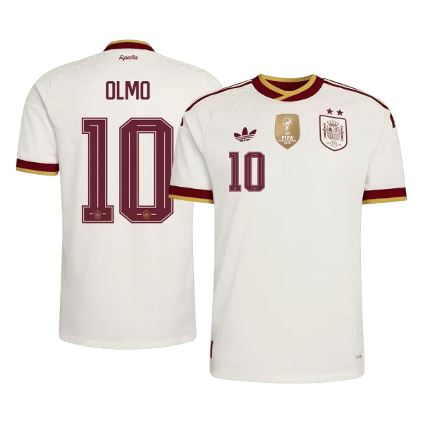 OLMO #10 Player Version Spain Champion Edition Away Soccer Jersey World Cup 2026 White - thejerseys
