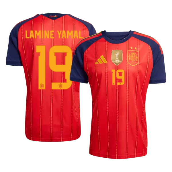 LAMINE YAMAL #19  Player Version Spain Champion Edition Home Soccer Jersey World Cup 2026 Red - thejerseys