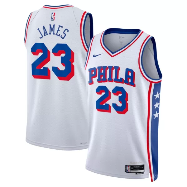 Men's Philadelphia 76ers Lebron James #23 White Swingman Jersey - Association Edition - thejerseys