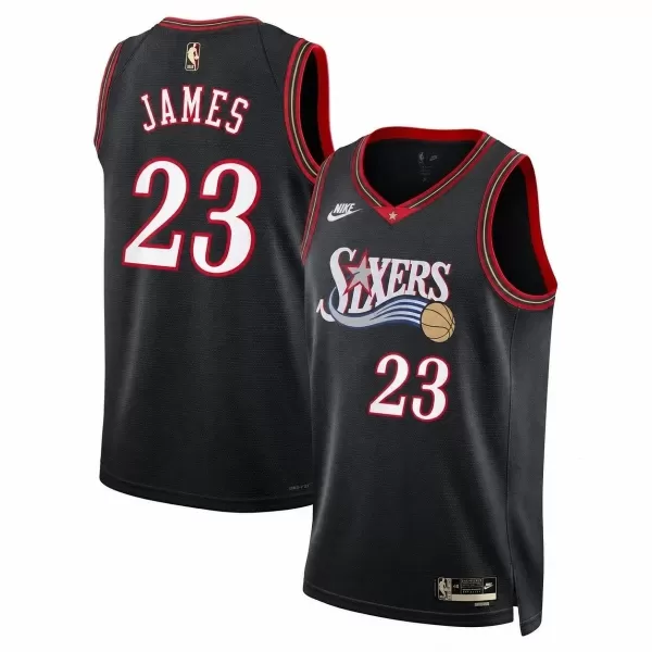 Men's Philadelphia 76ers Lebron James #23 Black Swingman Jersey - Classic Edition - thejerseys