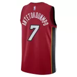Men's Miami Heat Giannis Antetokounmpo #7 Red Swingman Jersey - Statement Edition - thejerseys