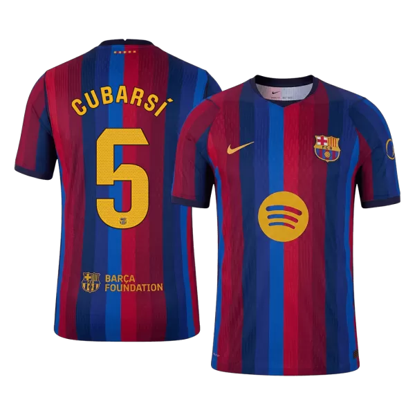 CUBARSÍ #5 Men Player Version Barcelona Home Soccer Jersey 2026/27 Red&Blue - thejerseys