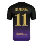 RAPHINHA #11 Barcelona x Kobe Bryant Away Soccer Jersey 2026/27 Black/Purple- UCL - thejerseys