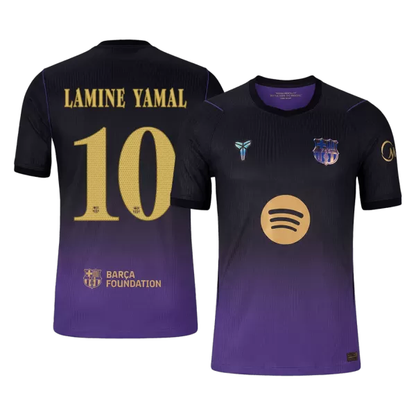 LAMINE YAMAL #10 Player Version Barcelona x Kobe Bryant Away Soccer Jersey 2026/27 Black/Purple - UCL - thejerseys