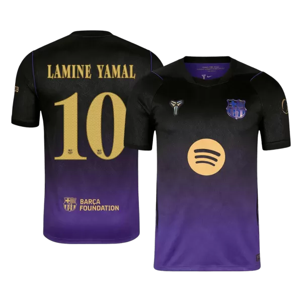 LAMINE YAMAL #10 Barcelona x Kobe Bryant Away Soccer Jersey 2026/27 Black/Purple- UCL - thejerseys