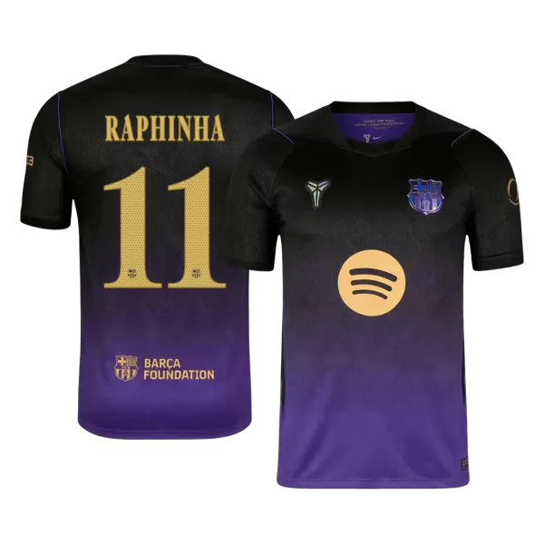 RAPHINHA #11 Barcelona x Kobe Bryant Away Soccer Jersey 2026/27 Black/Purple- UCL - thejerseys