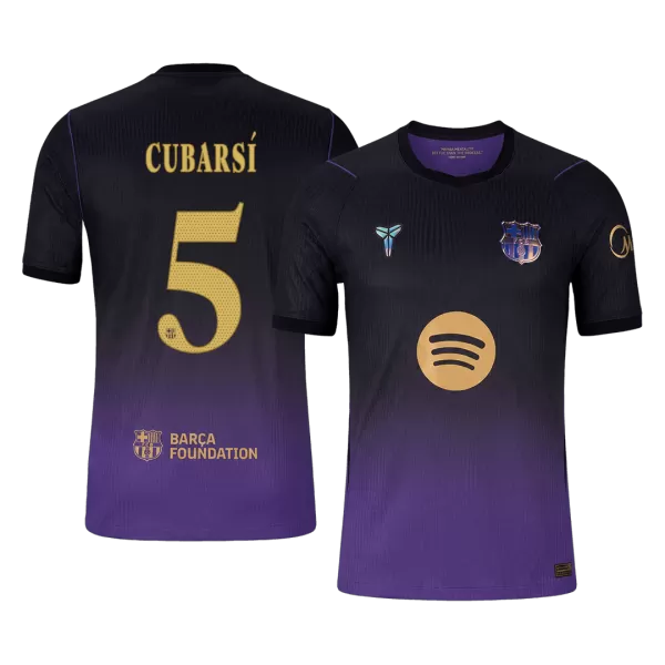 CUBARSÍ #5 Player Version Barcelona x Kobe Bryant Away Soccer Jersey 2026/27 Black/Purple - UCL - thejerseys