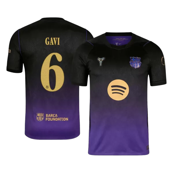 GAVI #6 Barcelona x Kobe Bryant Away Soccer Jersey 2026/27 Black/Purple- UCL - thejerseys