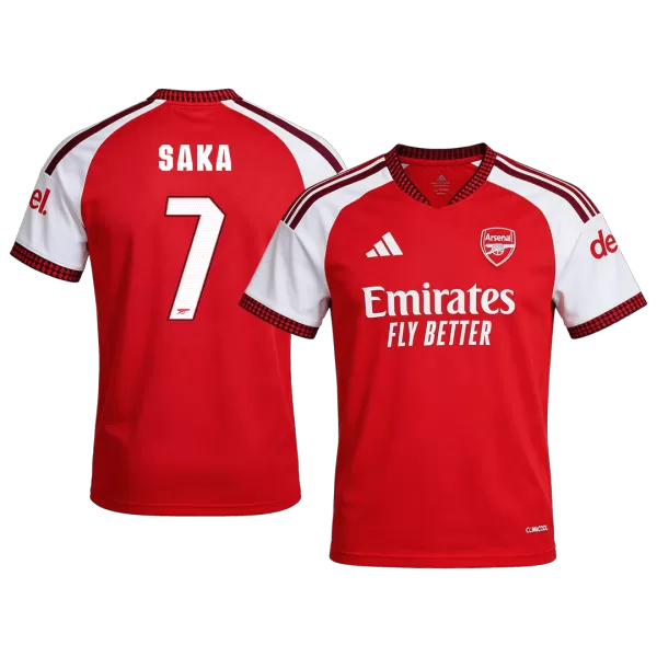 SAKA #7 Arsenal Home Soccer Jersey 26/27 Red- UCL - thejerseys