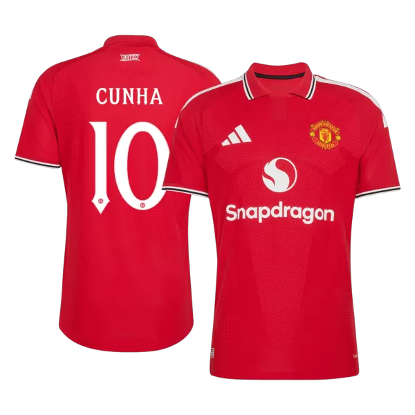CUNHA #10 Player Version 26/27 Manchester United Home Soccer Jersey Red - UCL - thejerseys