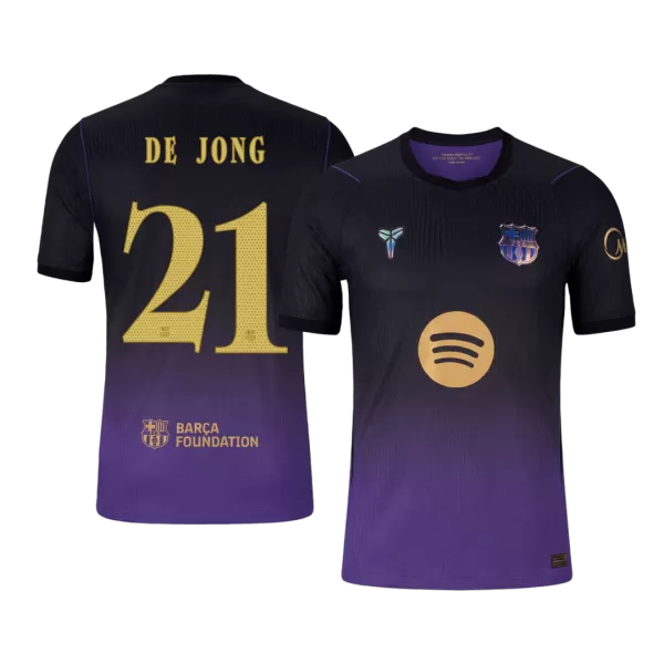 F. DE JONG #21 Barcelona x Kobe Bryant Away Soccer Jersey 2026/27 Black/Purple- UCL - thejerseys