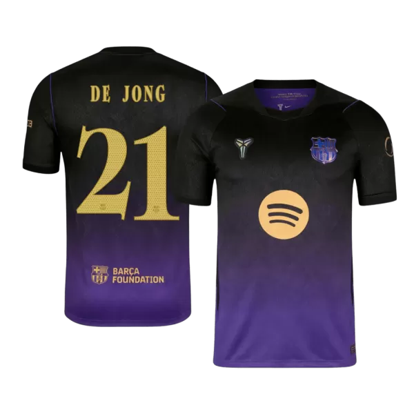 F. DE JONG #21 Player Version Barcelona x Kobe Bryant Away Soccer Jersey 2026/27 Black/Purple - UCL - thejerseys