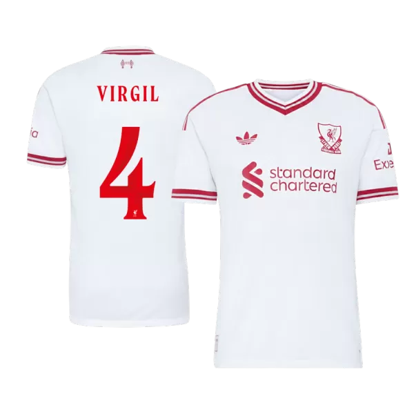 VIRGIL #4 Player Version Liverpool Away Soccer Jersey 2026/27 White - UCL - thejerseys