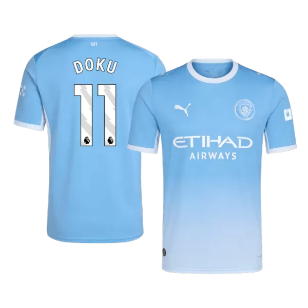 DOKU #11 Manchester City Home Soccer Jersey 26/27 Blue - thejerseys