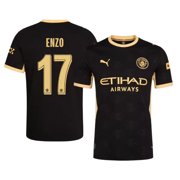ENZO #17 Player Version Manchester City Away Soccer Jersey 2026/27 Black - UCL - thejerseys