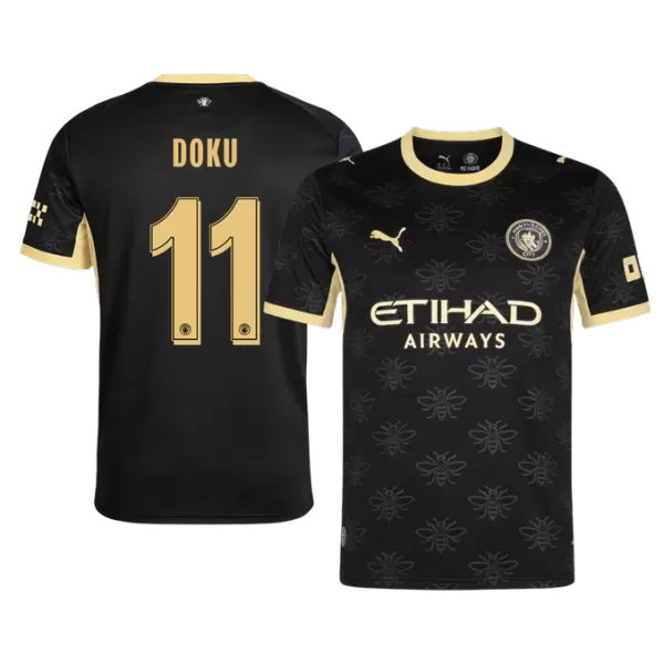 DOKU #11 Manchester City Away Soccer Jersey 2026/27 Black - UCL - thejerseys
