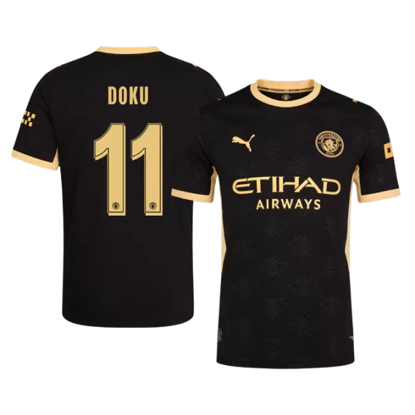DOKU #11 Player Version Manchester City Away Soccer Jersey 2026/27 Black - UCL - thejerseys