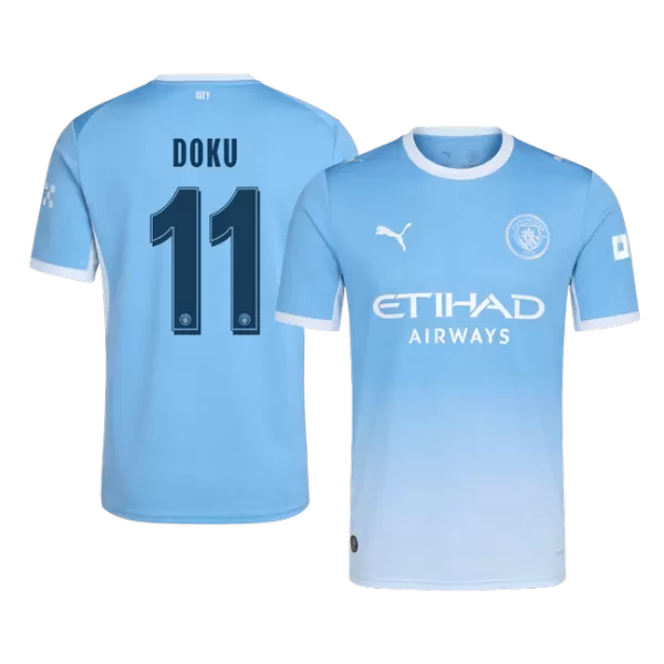 DOKU #11 Manchester City Home Soccer Jersey 26/27 Blue - UCL - thejerseys