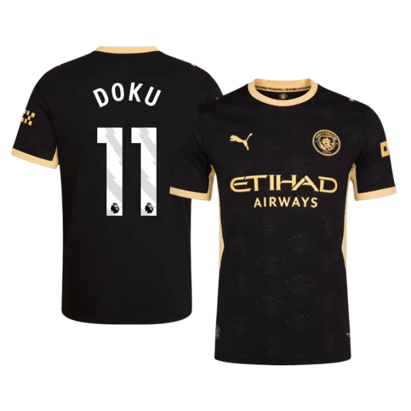 DOKU #11 Player Version Manchester City Away Soccer Jersey 2026/27 Black - thejerseys