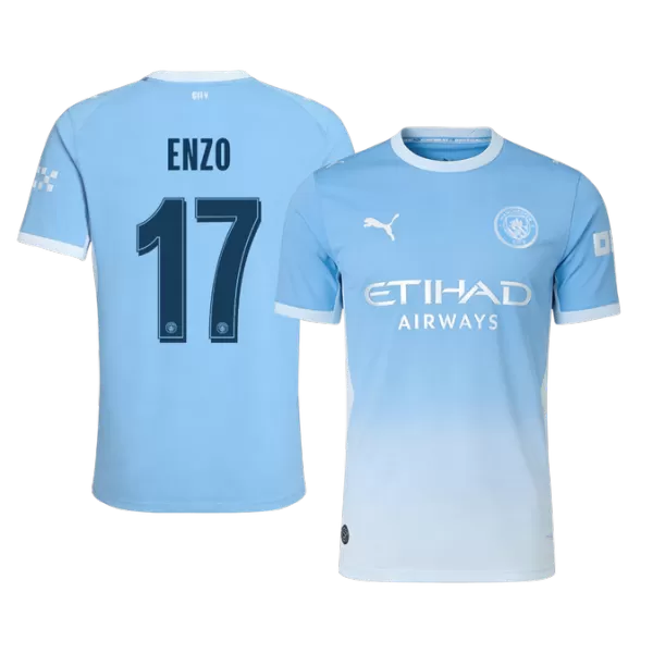 ENZO #17 Player Version Manchester City Home Soccer Jersey 2026/27 Blue - UCL - thejerseys