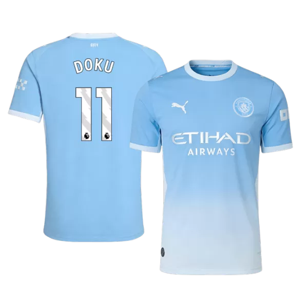 DOKU #11 Player Version Manchester City Home Soccer Jersey 2026/27 Blue - thejerseys