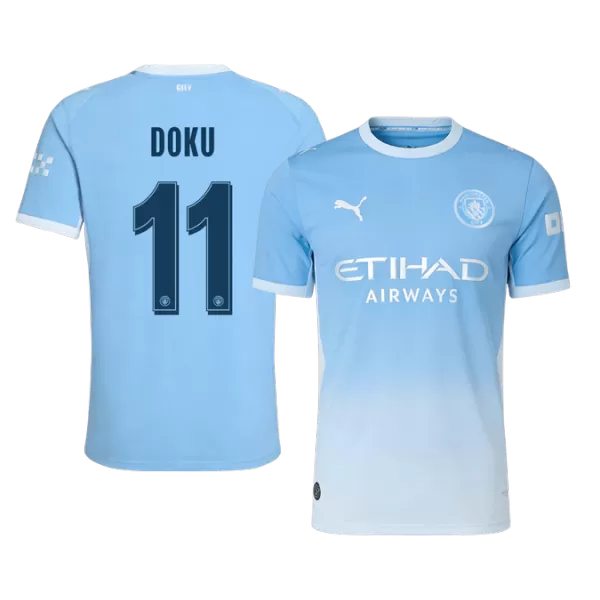 DOKU #11 Player Version Manchester City Home Soccer Jersey 2026/27 Blue - UCL - thejerseys